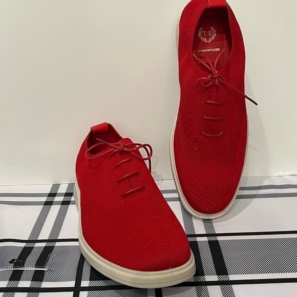 TR shoes sneaker casual red wing tip pattern - Picture 1 of 5